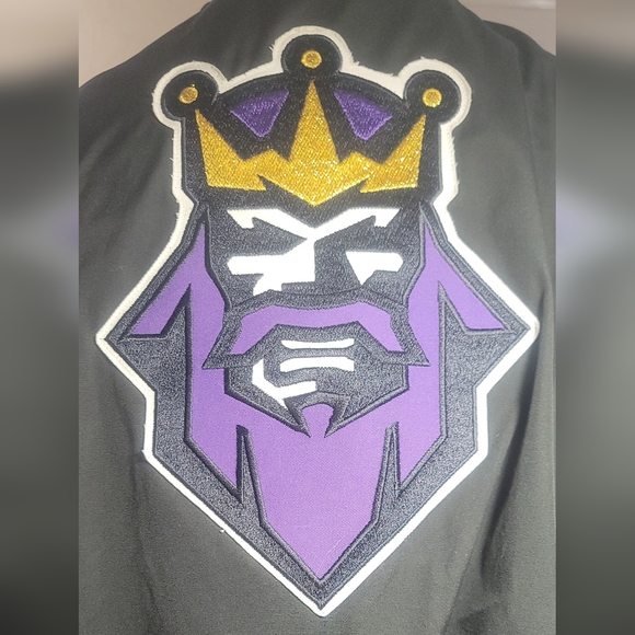 Ooak Dickies Eisenhower black work jacket NHL Los Angeles Kings 2x retro coat - Picture 3 of 6